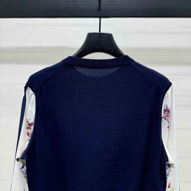 ERDOS FLORAL PATTERN CREW NECK LONG-SLEEVE KNIT CARDIGAN 274824
