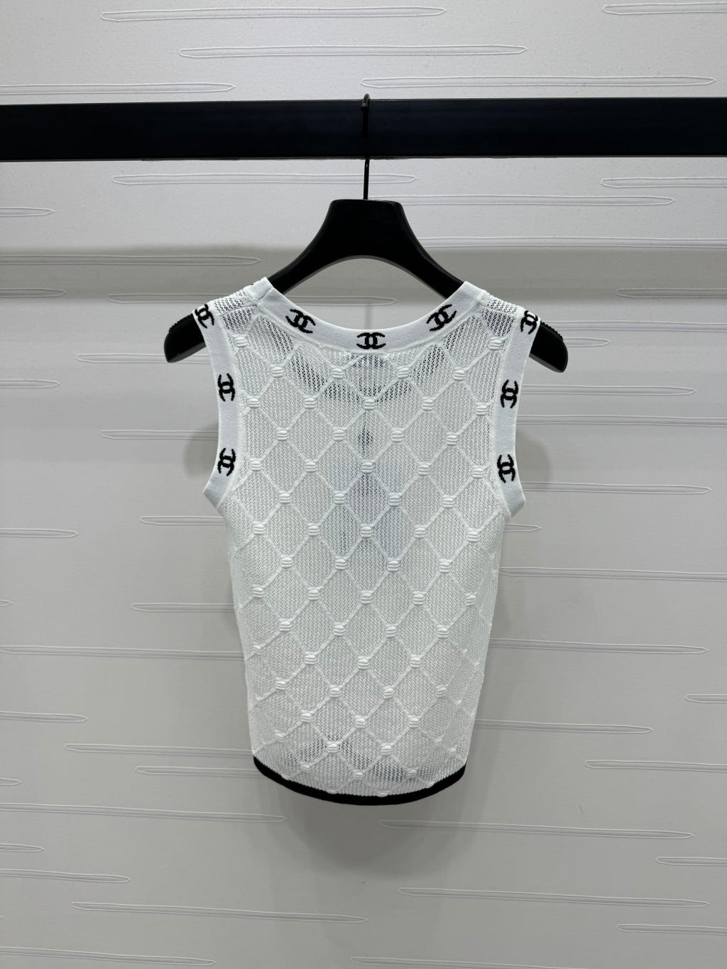 CHANEL 25S DIAMOND HOLLOW KNIT VEST 264033