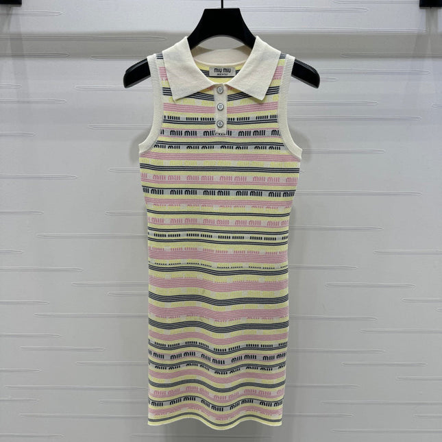 MIUMIU SLEEVELESS DRESS WITH COLLAR 274940
