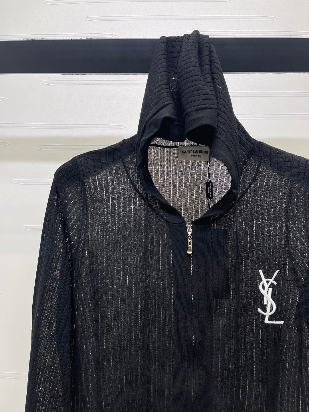 YSL 26S ZIP UP HOODED CARDIGAN 390
