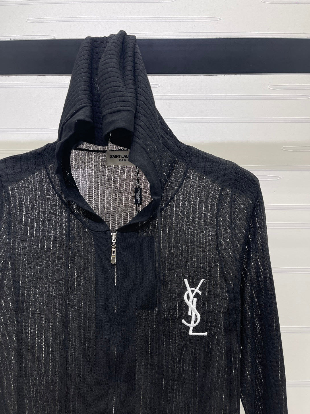 YSL 26S ZIP UP HOODED CARDIGAN 390