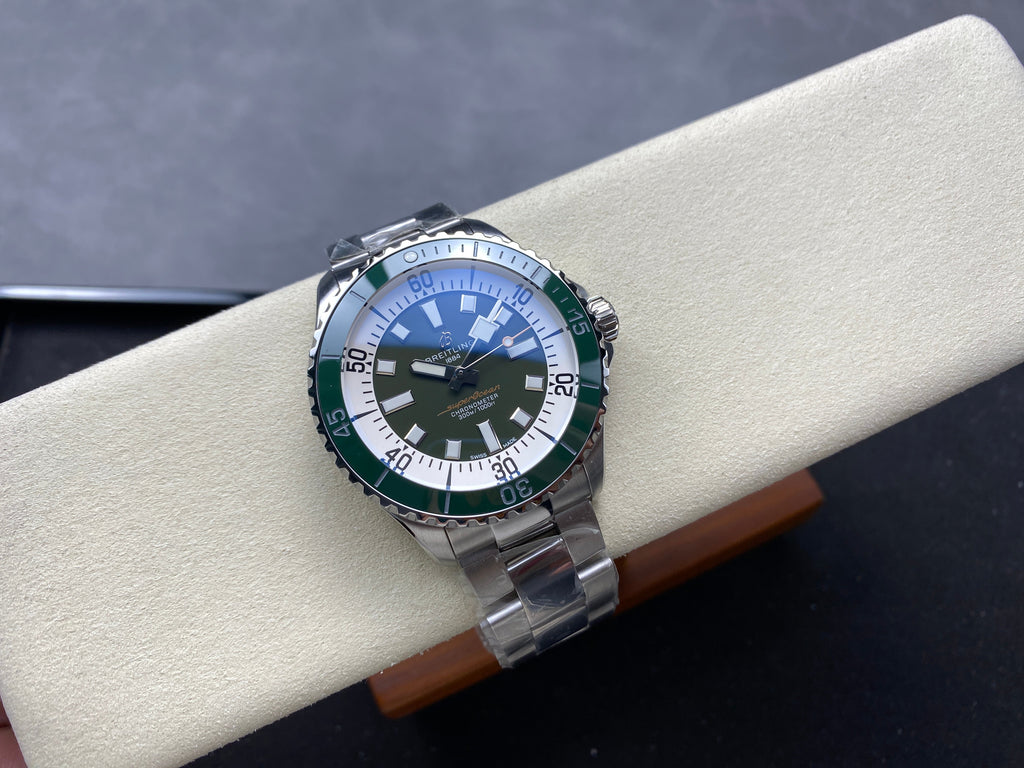 SUPEROCEAN AUTOMATIC 44 STEEL CASE GREEN CERAMIC BEZEL