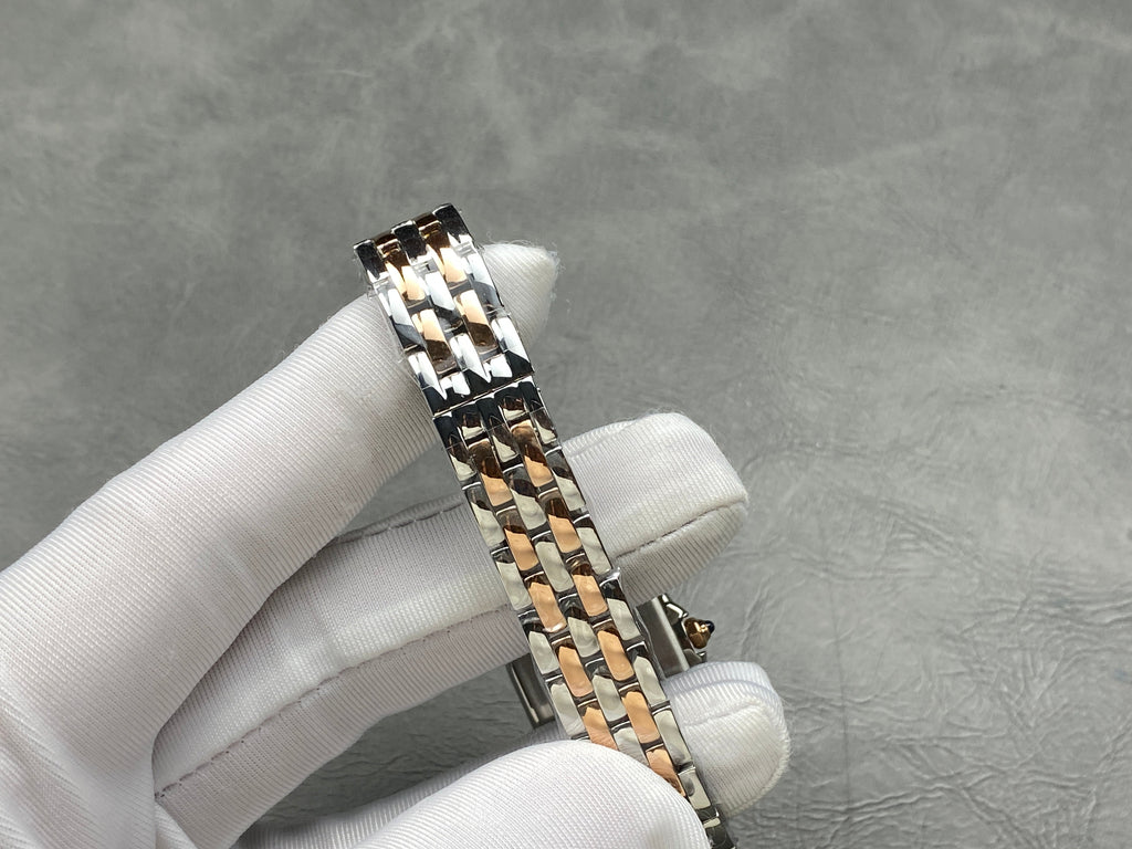 CARTIER PANTHÈRE SMALL WATCH GOLD PINK AND SILVER CASE WITH CRYSTALS
