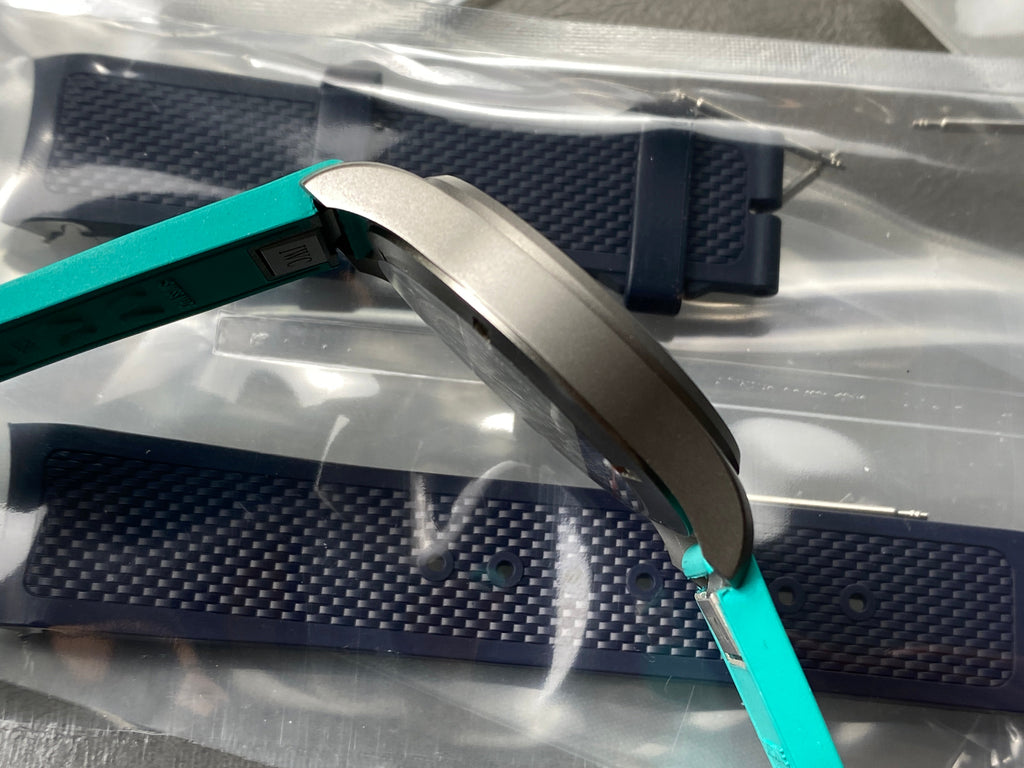 PILOT’S WATCH MARK XX MERCEDES  SILVER CASE ON TEAL GREEN RUBBER STRAP