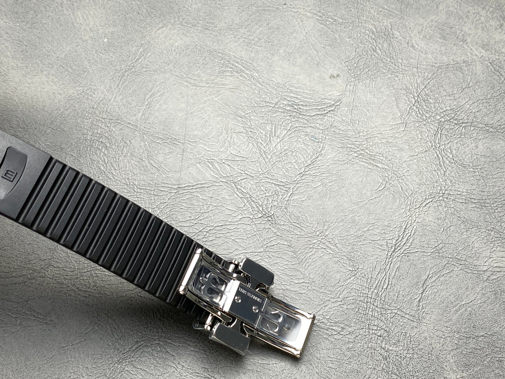 AQUANAUT STEEL CASE BLACK RUBBER STRAP