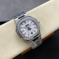 NAUTILUS STEEL ATTACHED DIAMOND BEZEL WHITE DIAL