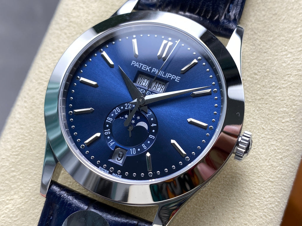 ANNUAL CALENDAR SELF-WINDING WHITE GOLD CASE BLUE SUNBURST DIAL
