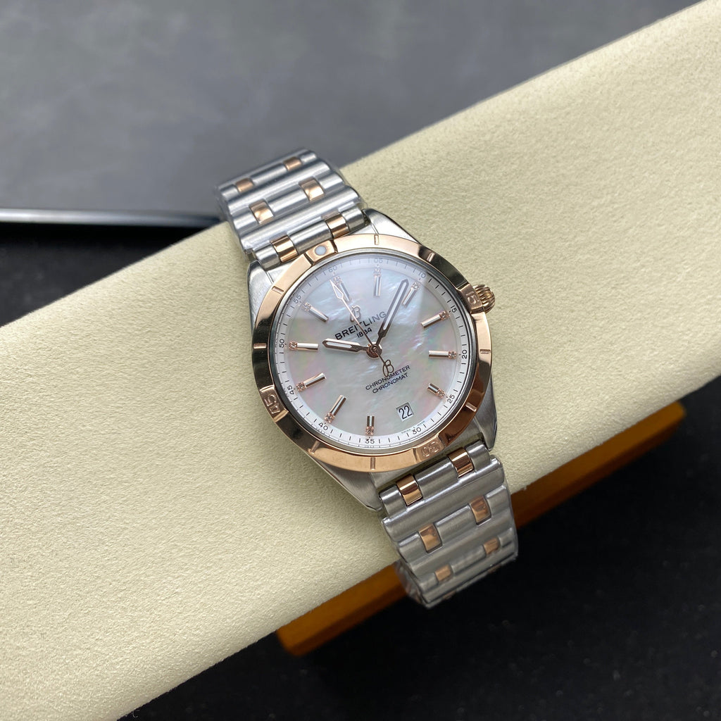 CHRONOMAT AUTOMATIC 36 RED GOLD BEZEL MOTHER OF PEARL DIAL