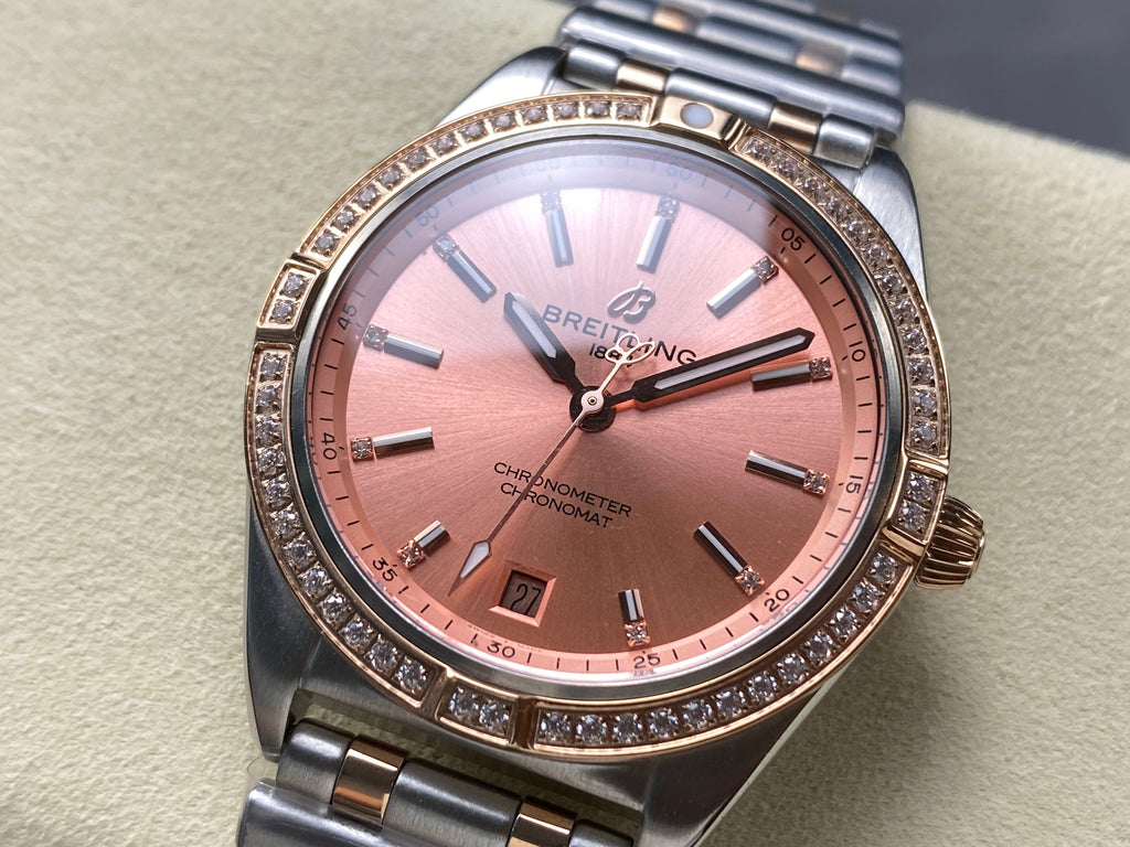 CHRONOMAT AUTOMATIC 36 RED GOLD AND STEEL CASE PINK DIAL