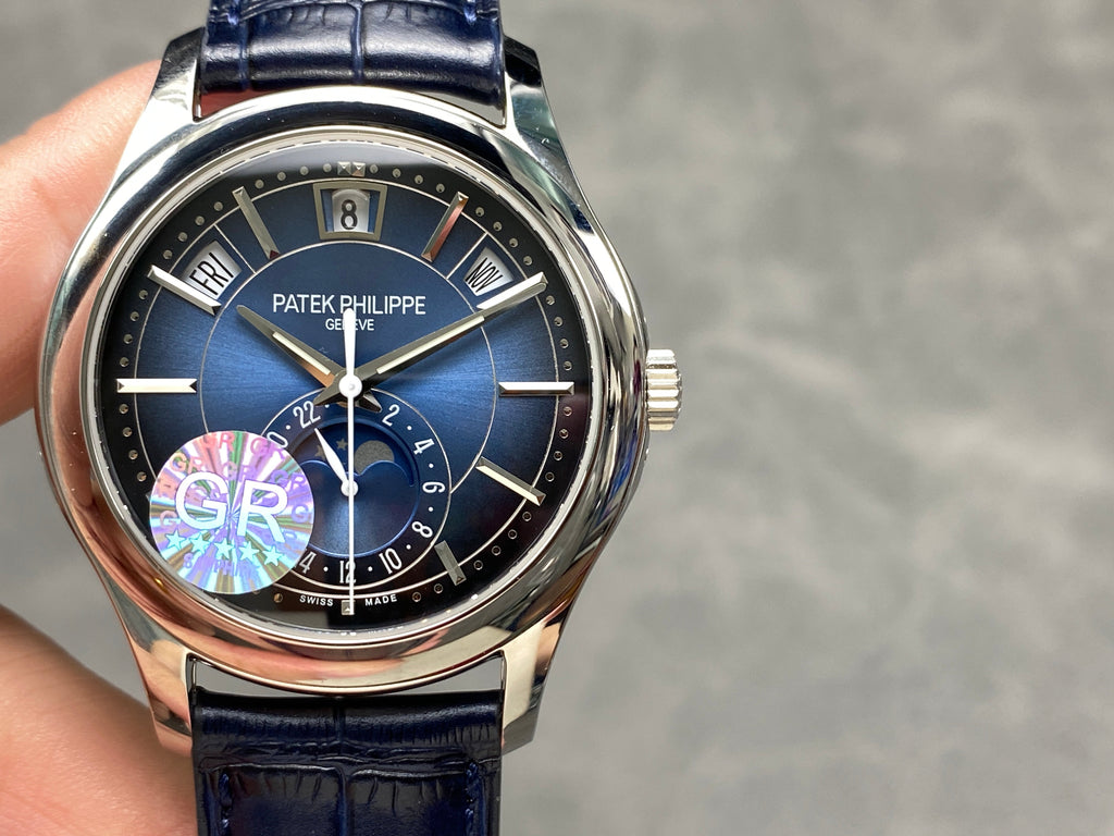 ANNUAL CALENDAR SELF-WINDING WHITE GOLD CASE BLUE SUNBURST DIAL