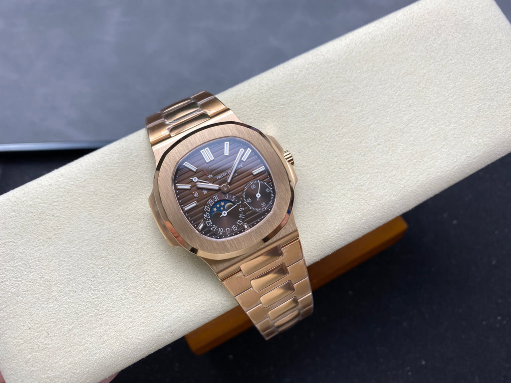 NAUTILUS AUTOMATIC ALL ROSE GOLD SUNBURST BROWN DIAL