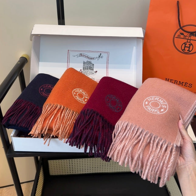 HERMES 25S SCARF 190 IN CASHMERE 854621