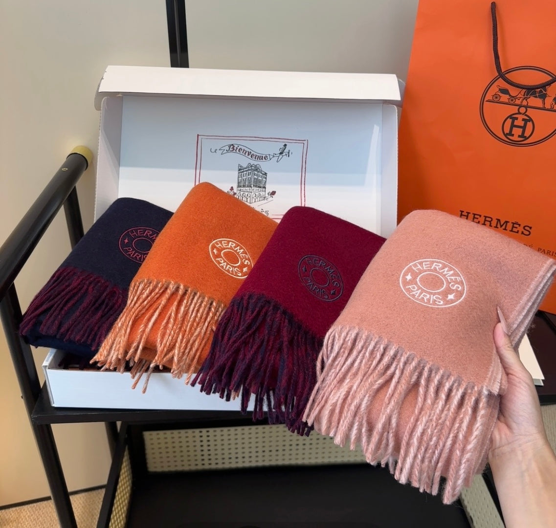 HERMES 25S SCARF 190 IN CASHMERE 854622