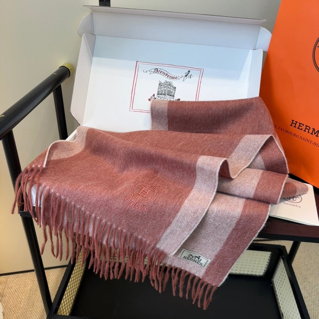 HERMES 25S SCARF 190 IN CASHMERE 854634