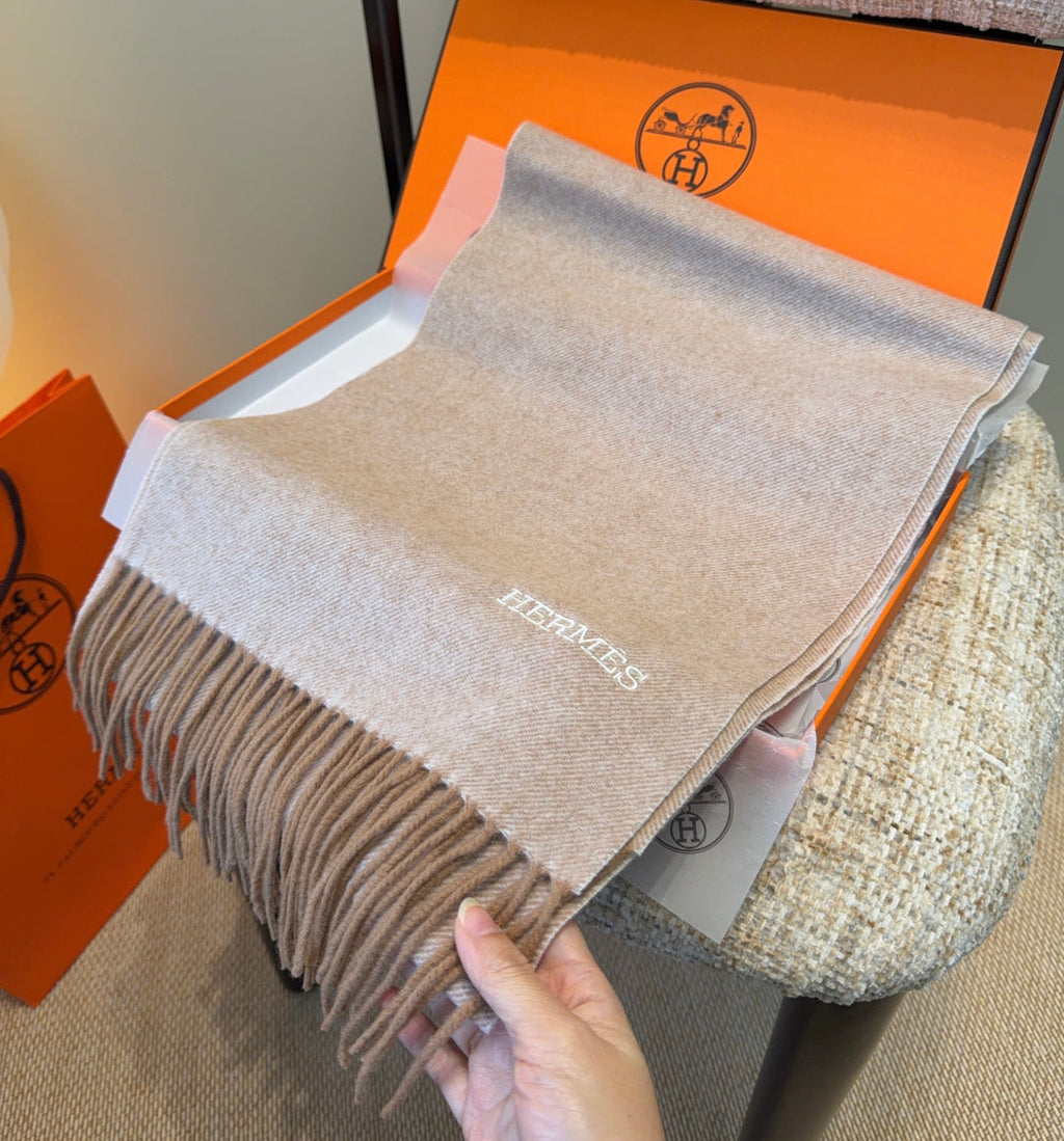 HERMES 25S SCARF 190 IN CASHMERE 987692