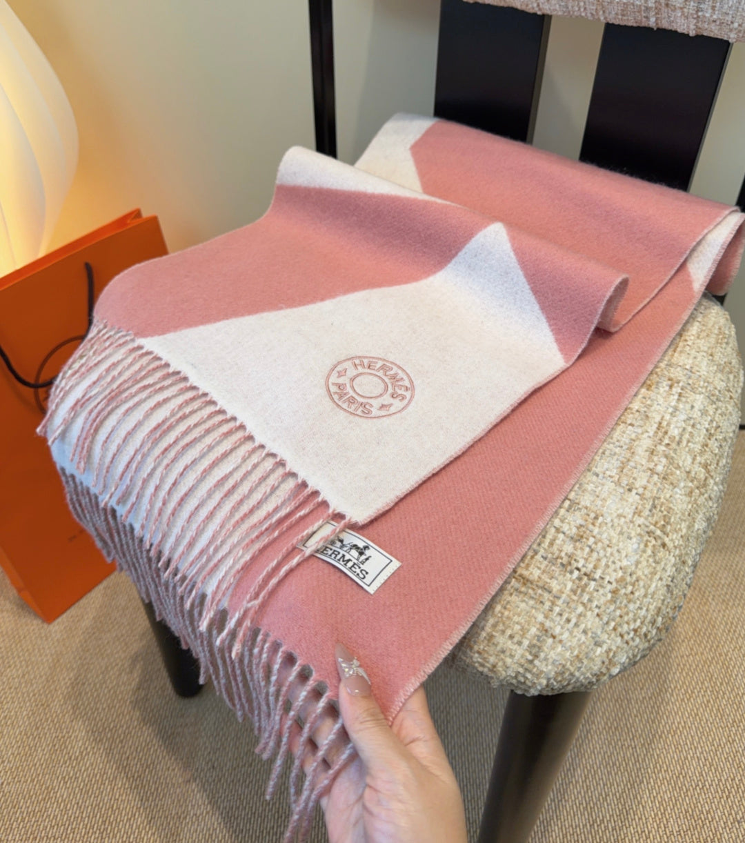HERMES 25S SCARF 190 IN CASHMERE 989783