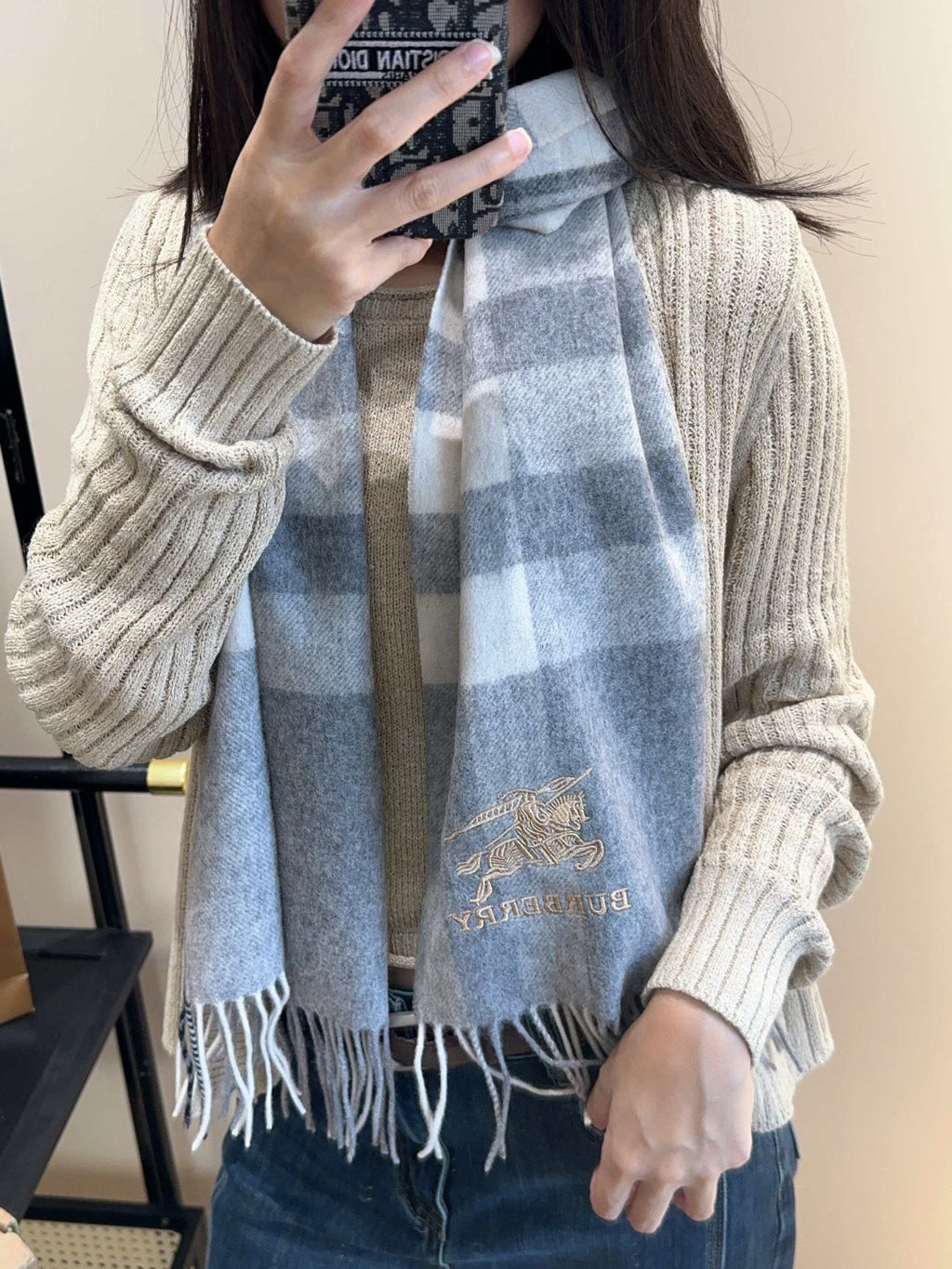 BURBERRY 26S SCARF 180CM IN CASHMERE 196357