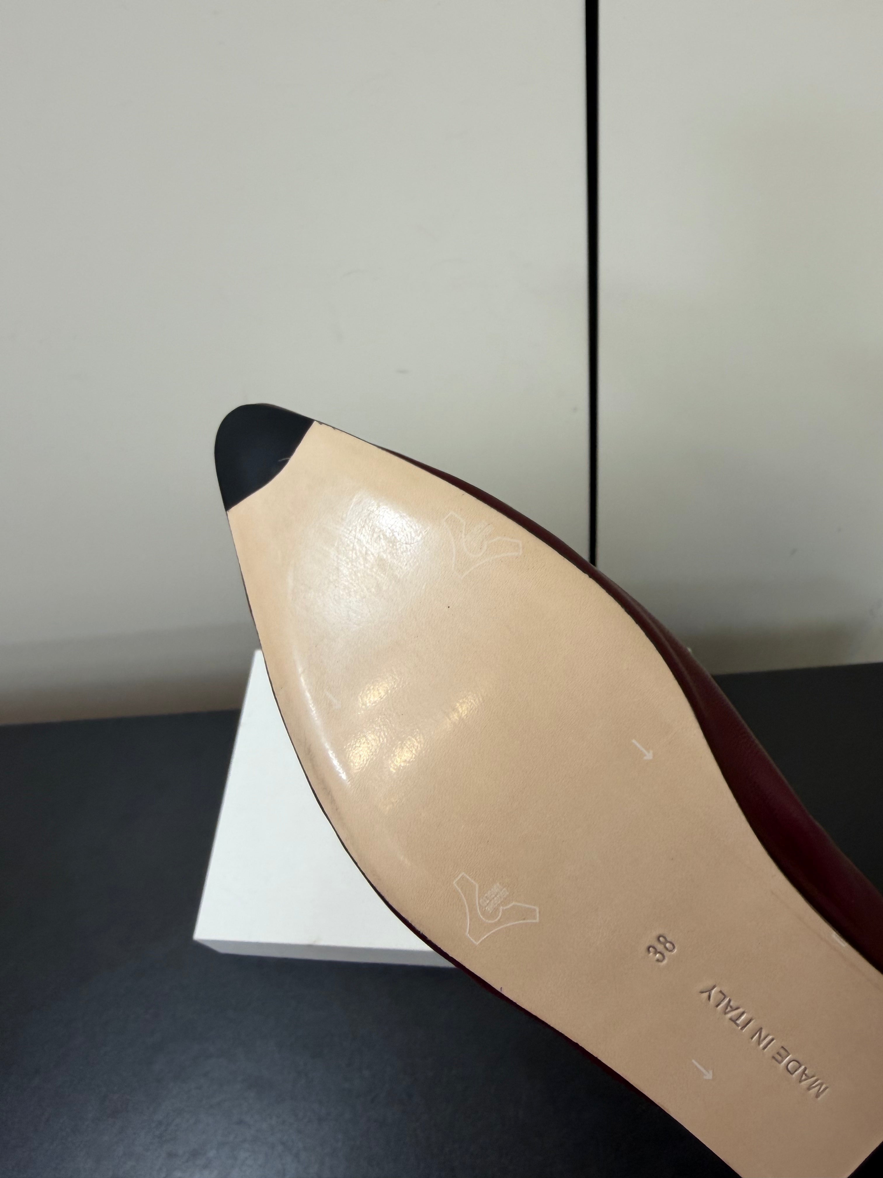 THE ROW 26S POINTED TOE BALLET FLATS IN WINE RED LAMBSKIN