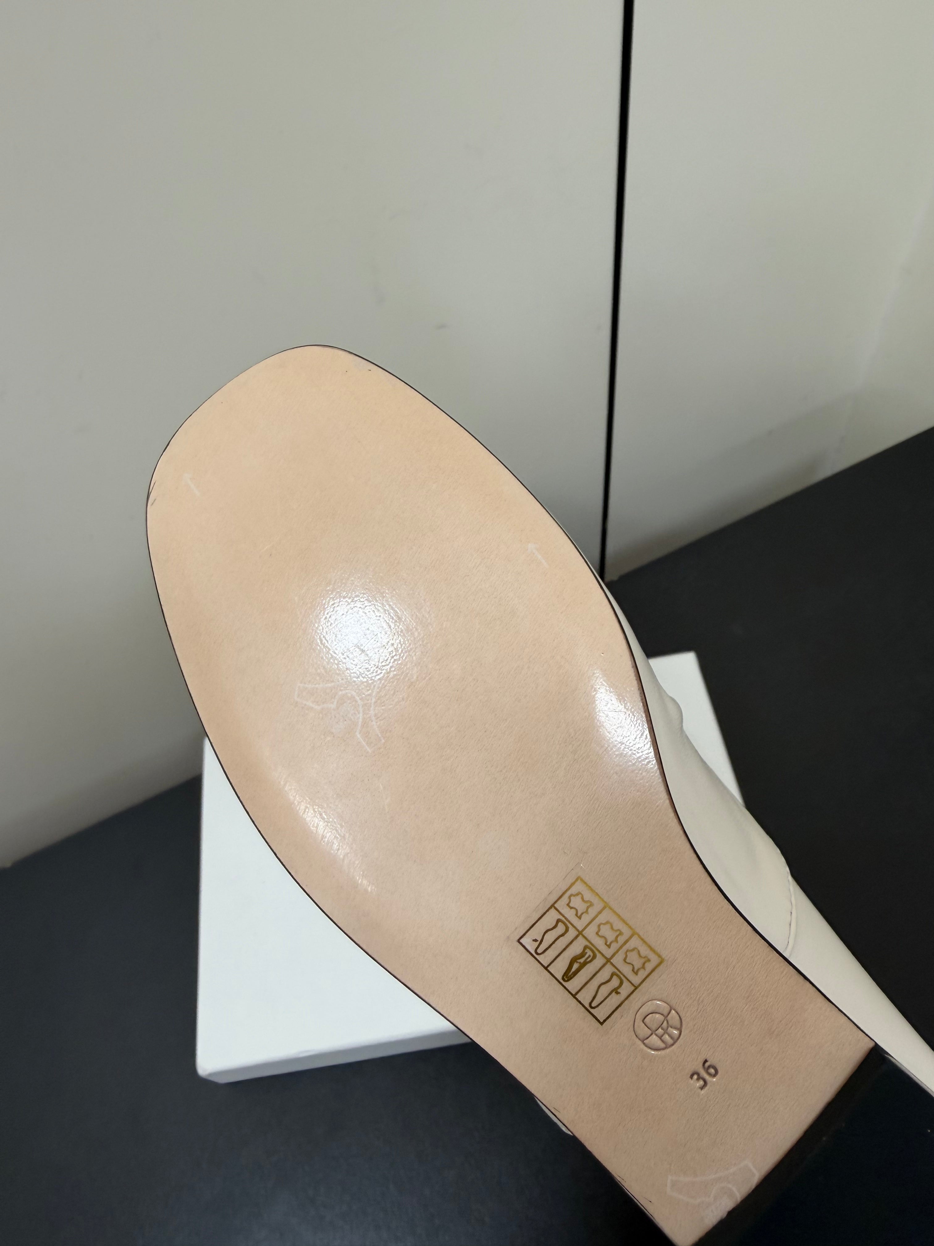 THE ROW 26S LACE UP DERBY FLATS IN WHITE CALFSKIN  WITH SQUARE TOE