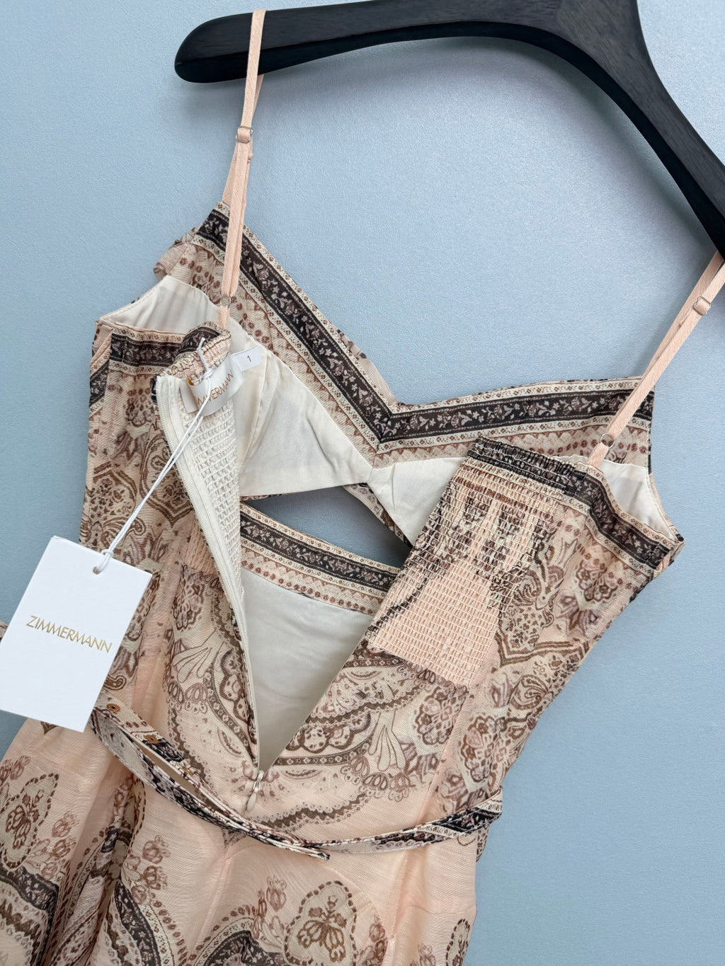 ZIMMERMANN 26S PATTERNED SPAGHETTI STRAP DRESS STYLE 96