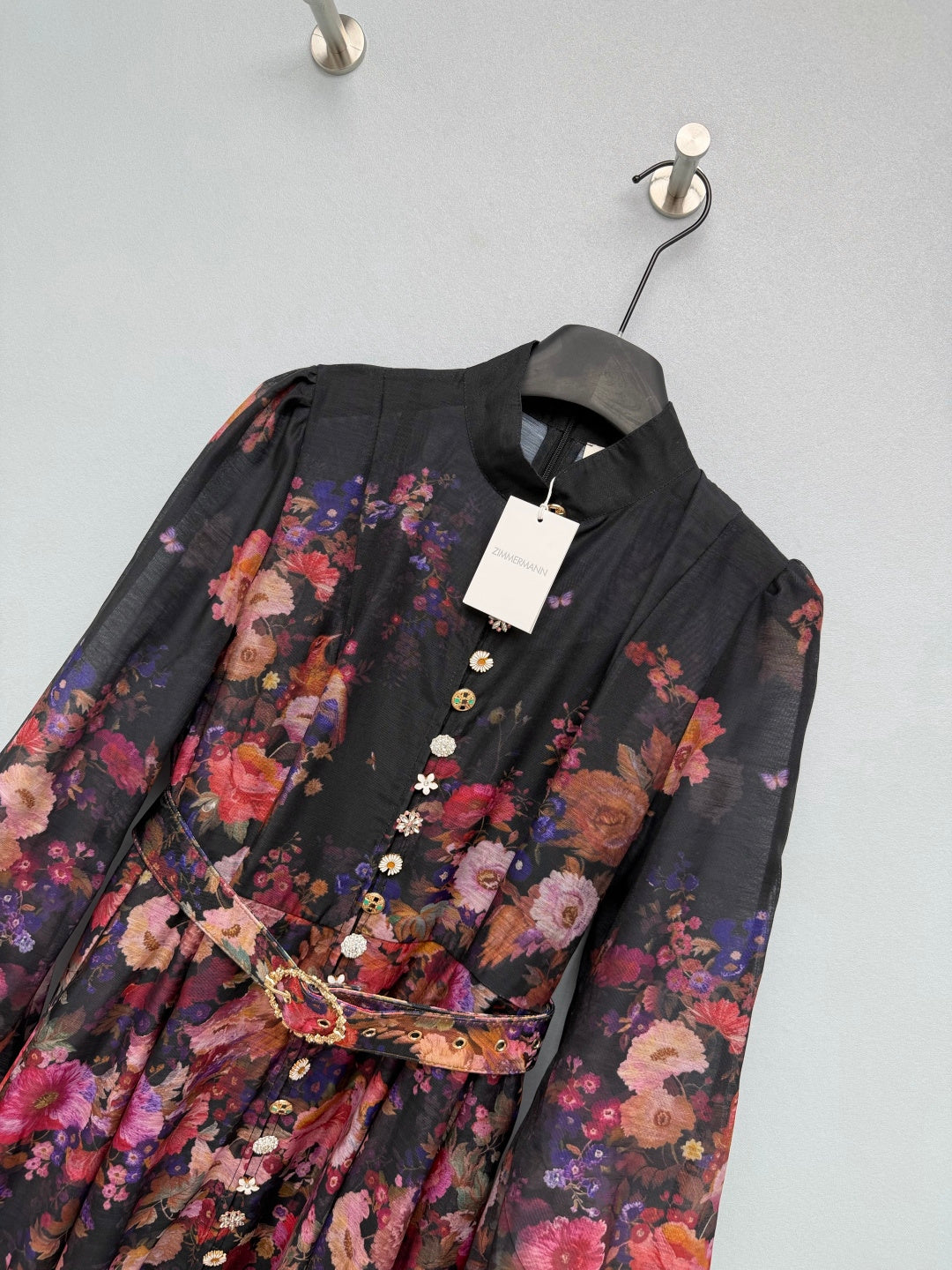 ZIMMERMANN 26S LONG SLEEVE STAND COLLAR DRESS STYLE 257