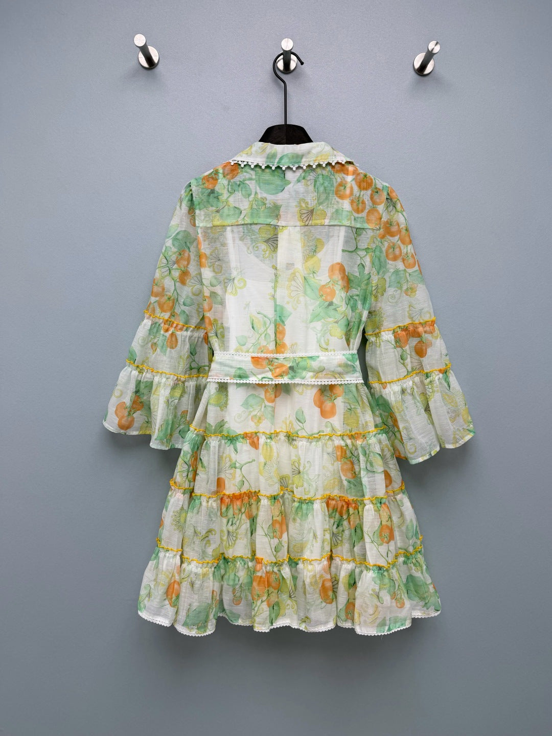 ZIMMERMANN 26S FLORAL RUFFLE MINI SHIRT DRESS STYLE 258