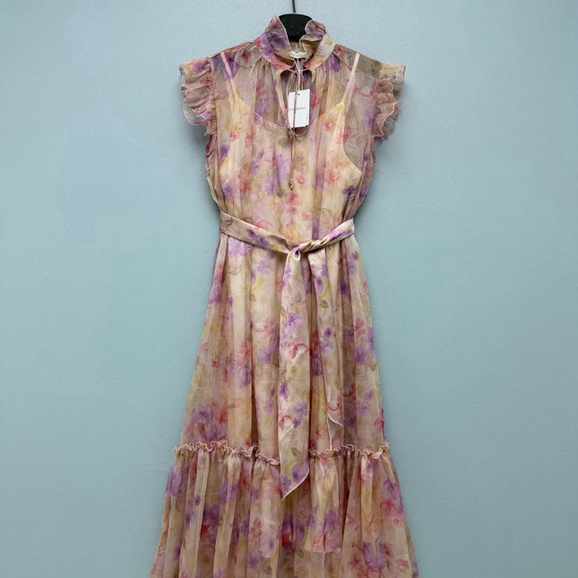 ZIMMERMANN 26S FLORAL SILK MAXI DRESS STYLE 254