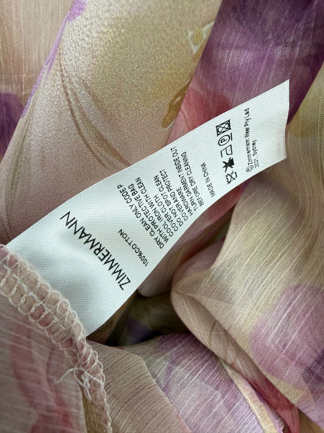 ZIMMERMANN 26S FLORAL SILK MAXI DRESS STYLE 254