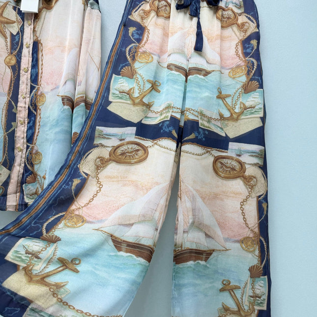 ZIMMERMANN 26S SHIRT AND WIDE LEG PANTS SET STYLE 246