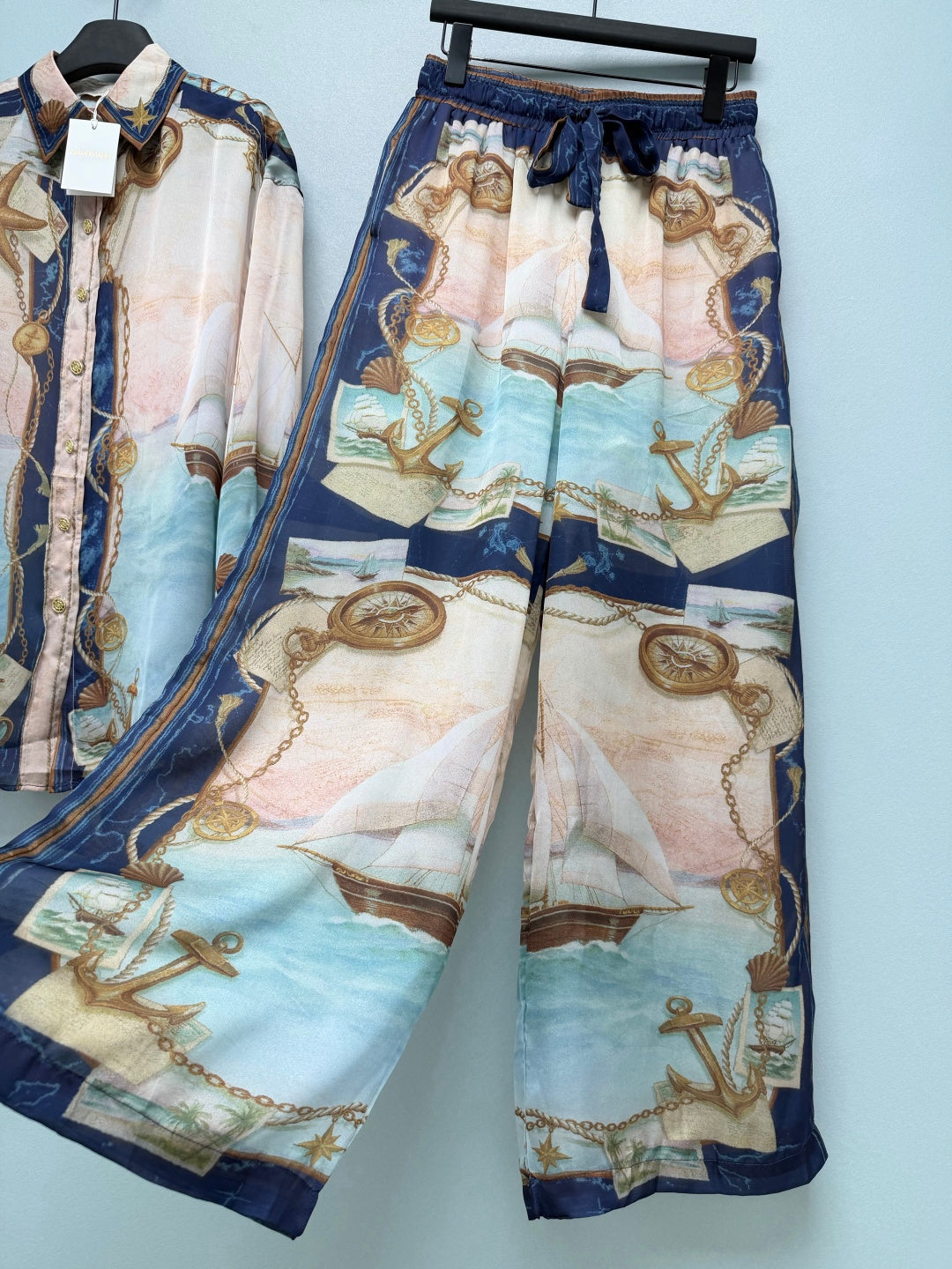 ZIMMERMANN 26S SHIRT AND WIDE LEG PANTS SET STYLE 246