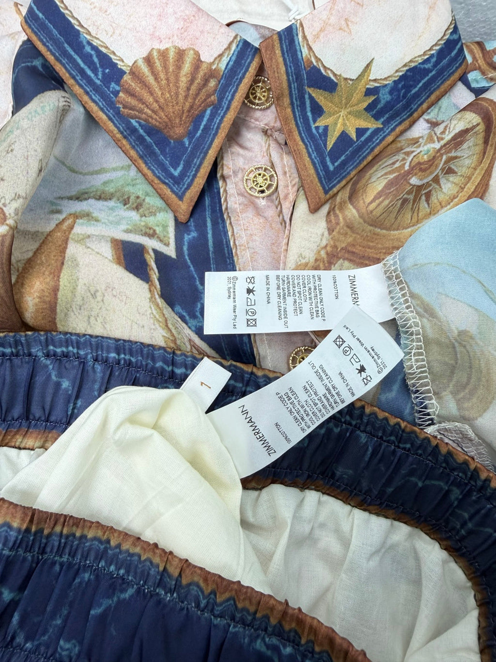 ZIMMERMANN 26S SHIRT AND WIDE LEG PANTS SET STYLE 246
