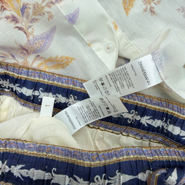 ZIMMERMANN 26S SHIRT & WIDE LEG PANTS SET STYLE 198