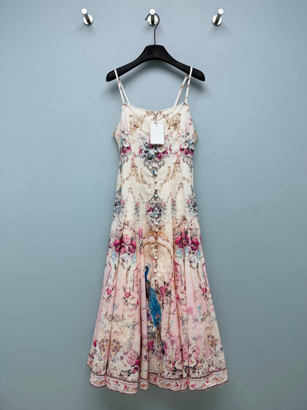ZIMMERMANN 26S PEACOCK FLORAL MIDI DRESS STYLE 197