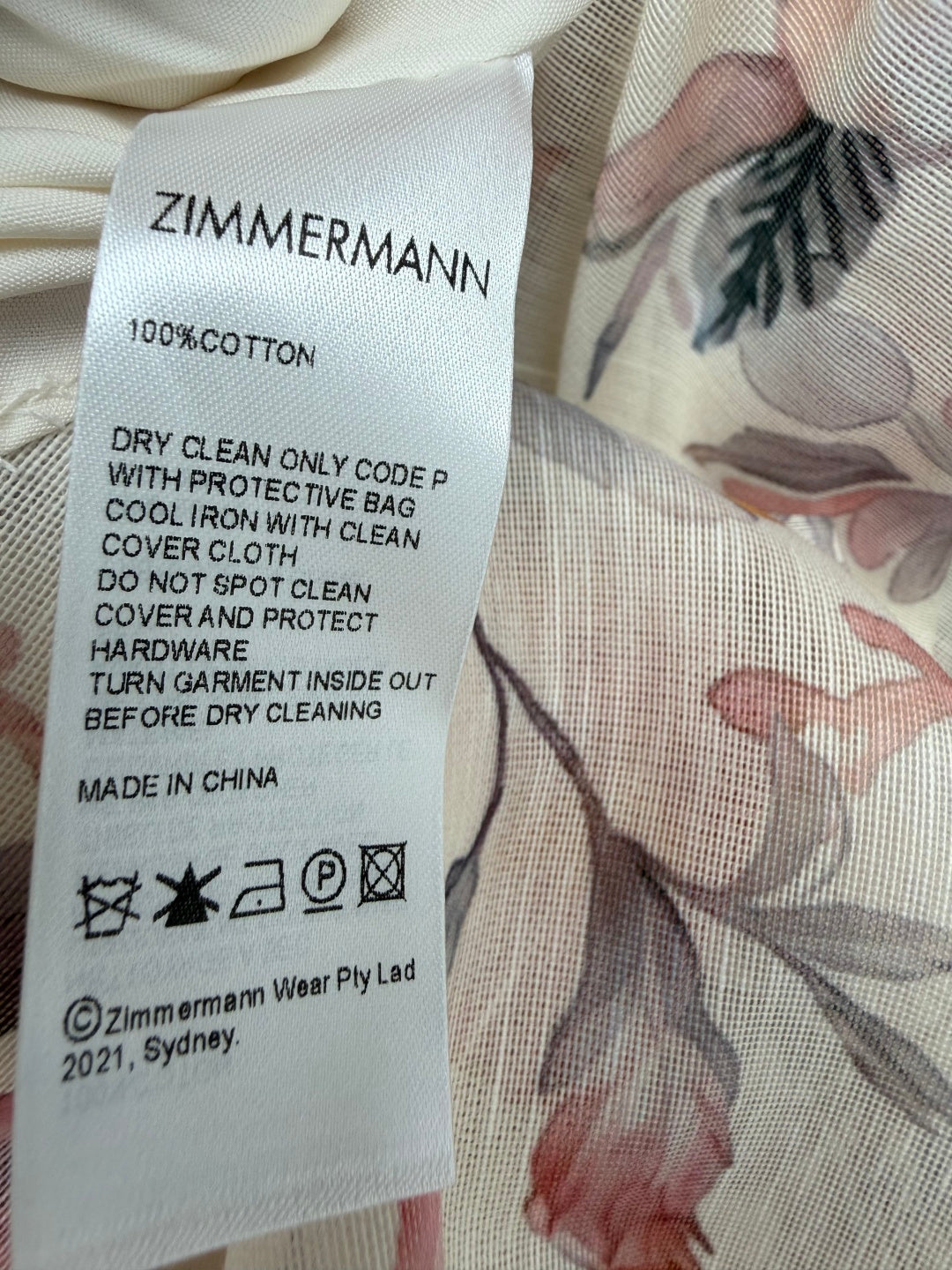 ZIMMERMANN 26S FLORAL PUFF SLEEVE MINI DRESS 194