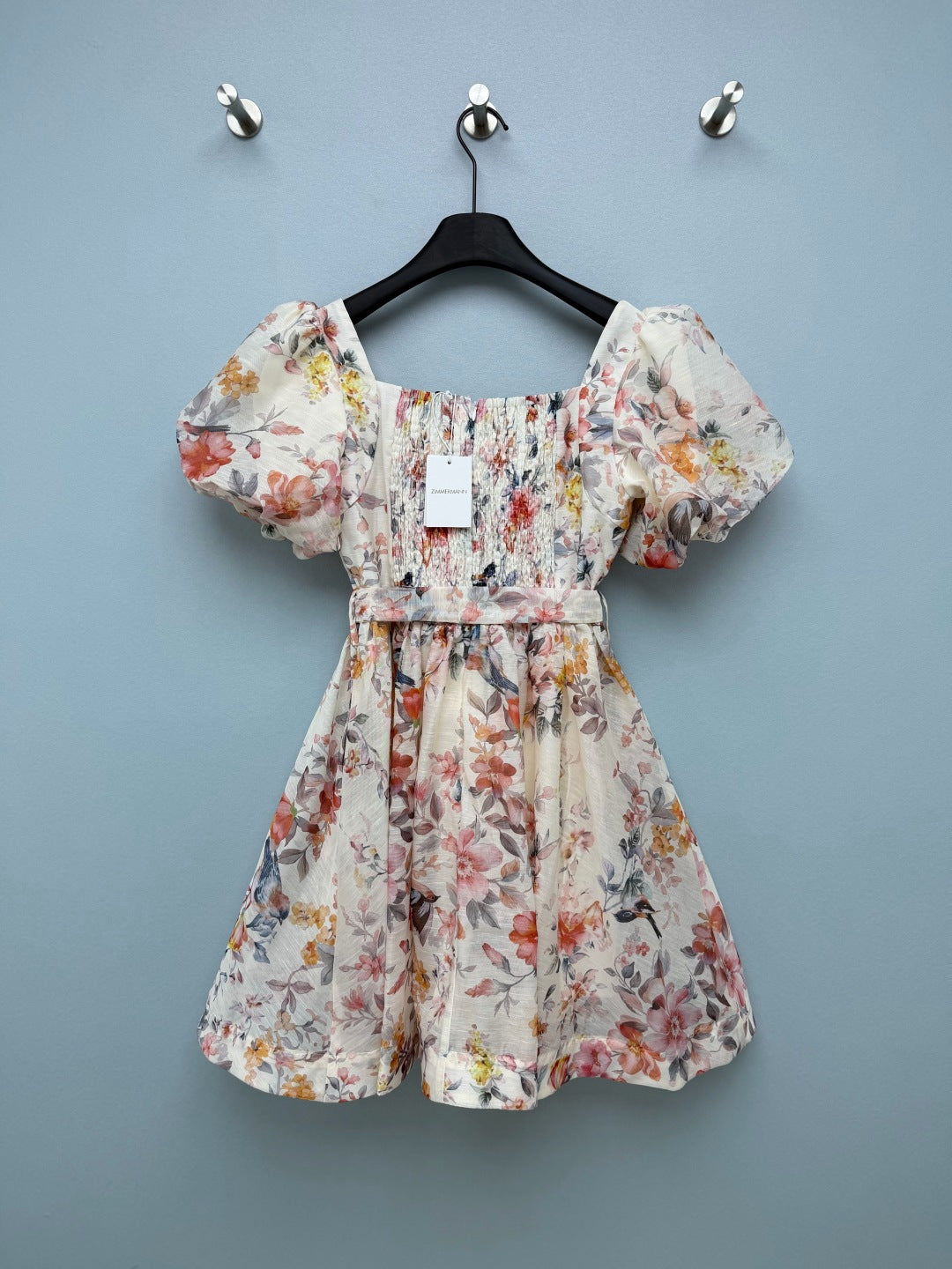 ZIMMERMANN 26S FLORAL PUFF SLEEVE MINI DRESS 194