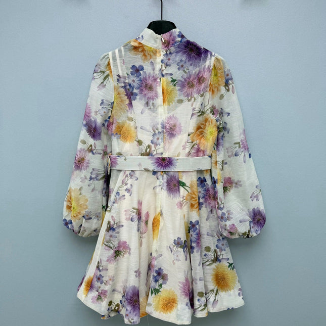 ZIMMERMANN 26S FLORAL PUFF SLEEVE MINI DRESS STYLE 191