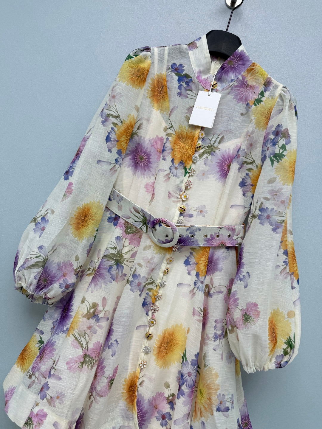 ZIMMERMANN 26S FLORAL PUFF SLEEVE MINI DRESS STYLE 191