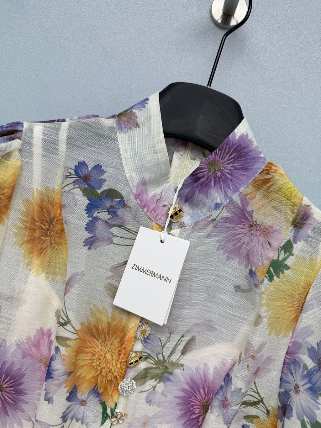 ZIMMERMANN 26S FLORAL PUFF SLEEVE MINI DRESS STYLE 191