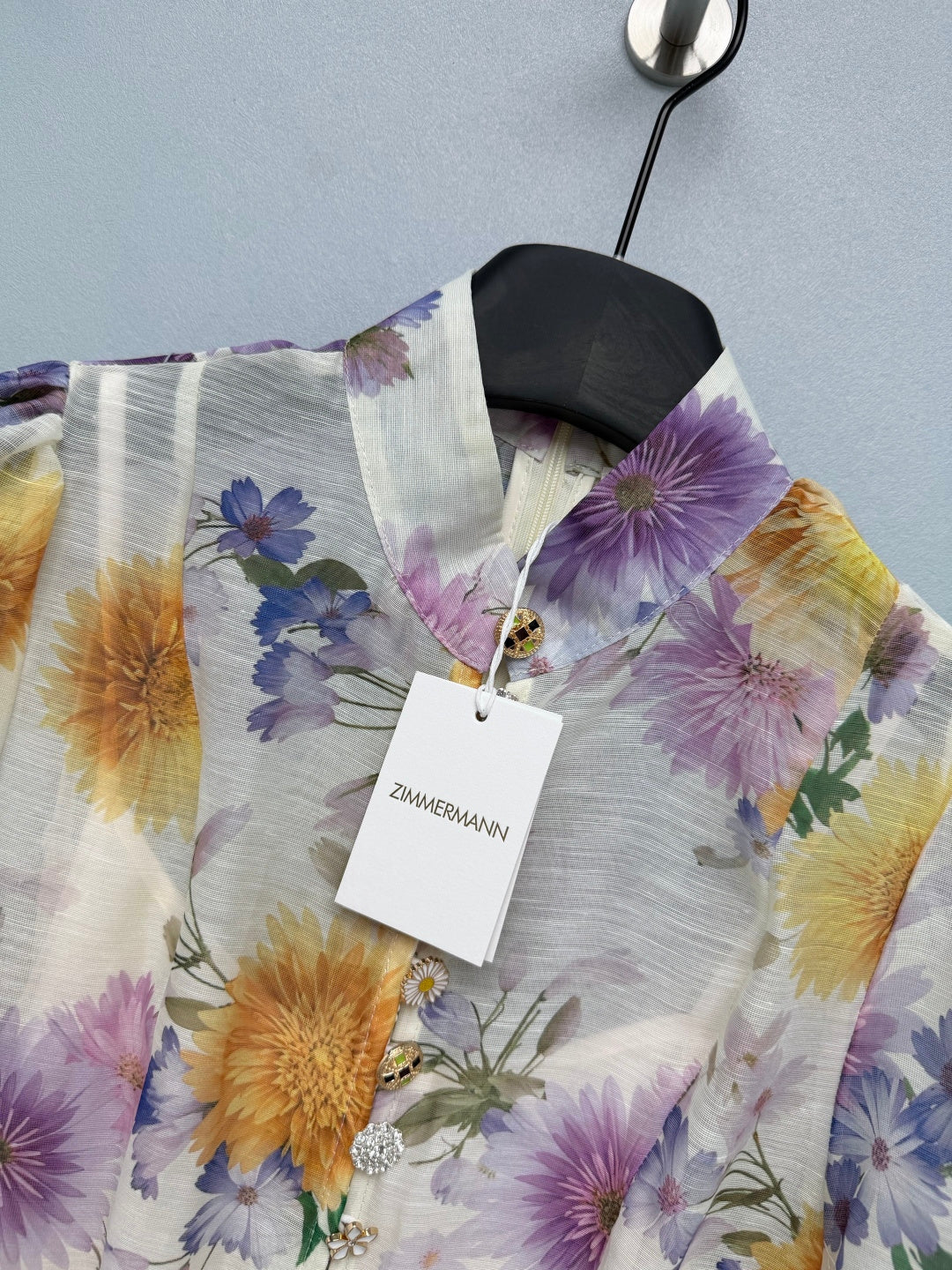 ZIMMERMANN 26S FLORAL PUFF SLEEVE MINI DRESS STYLE 191