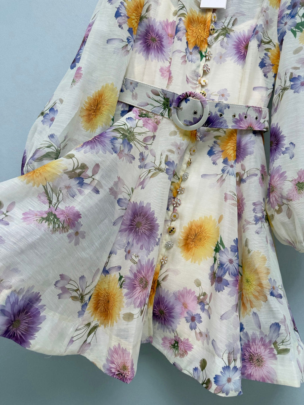 ZIMMERMANN 26S FLORAL PUFF SLEEVE MINI DRESS STYLE 191