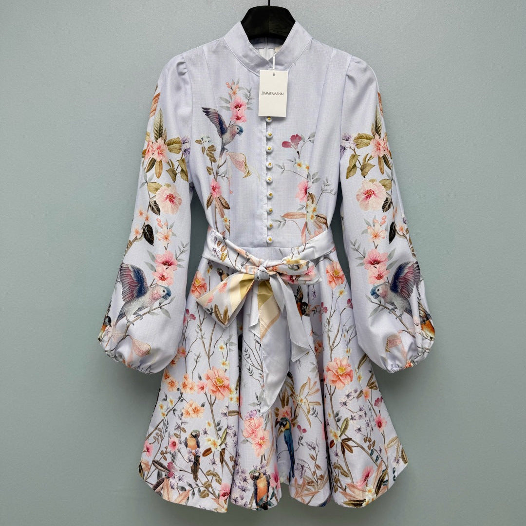 ZIMMERMANN 26S FLORAL PUFF SLEEVE MINI DRESS STYLE 190