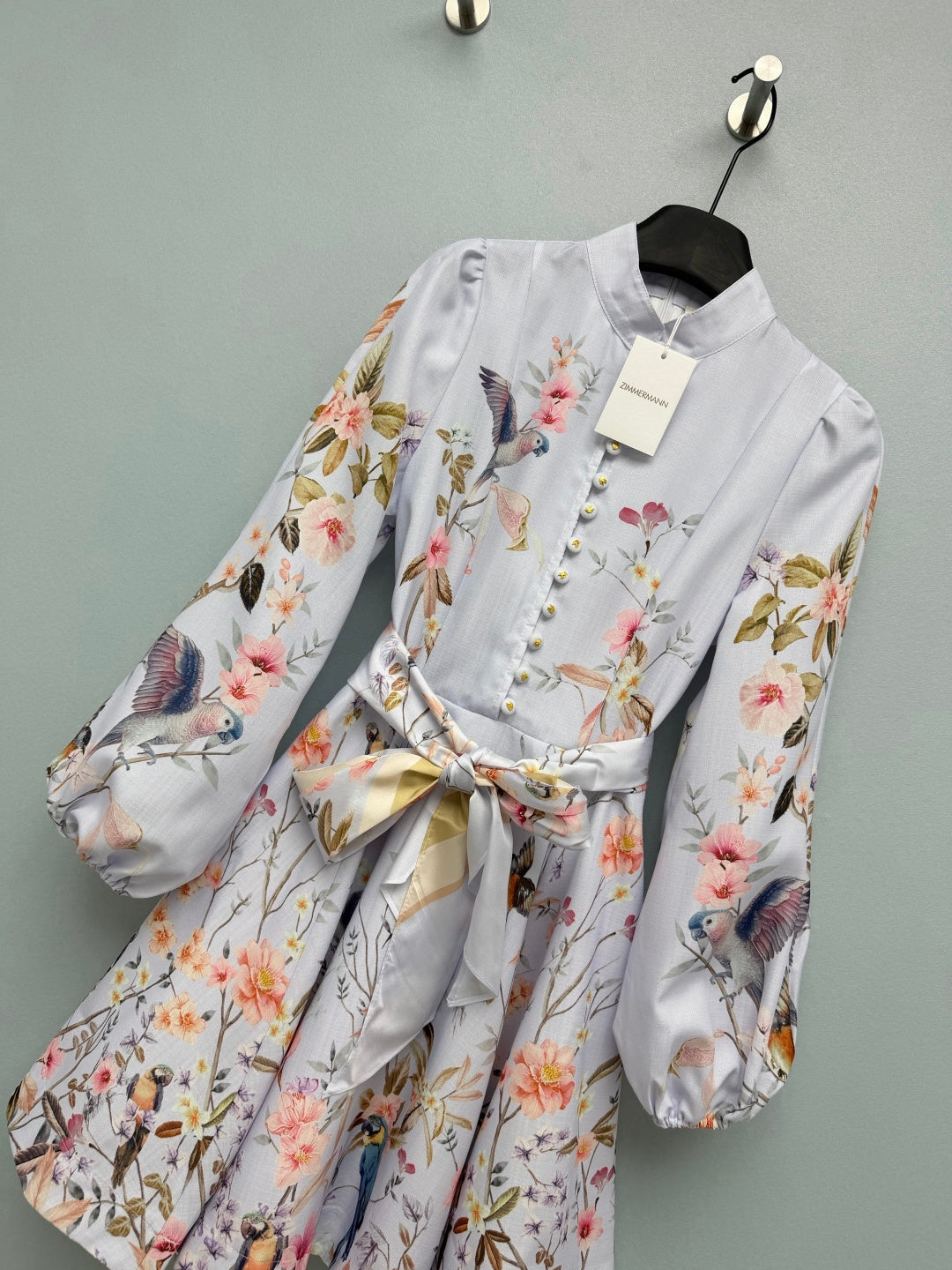 ZIMMERMANN 26S FLORAL PUFF SLEEVE MINI DRESS STYLE 190