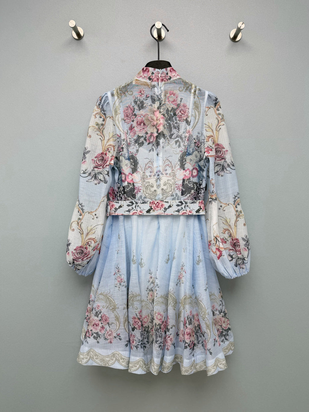 ZIMMERMANN 26 LONG SLEEVE FLORAL MINI DRESS STYLE 230
