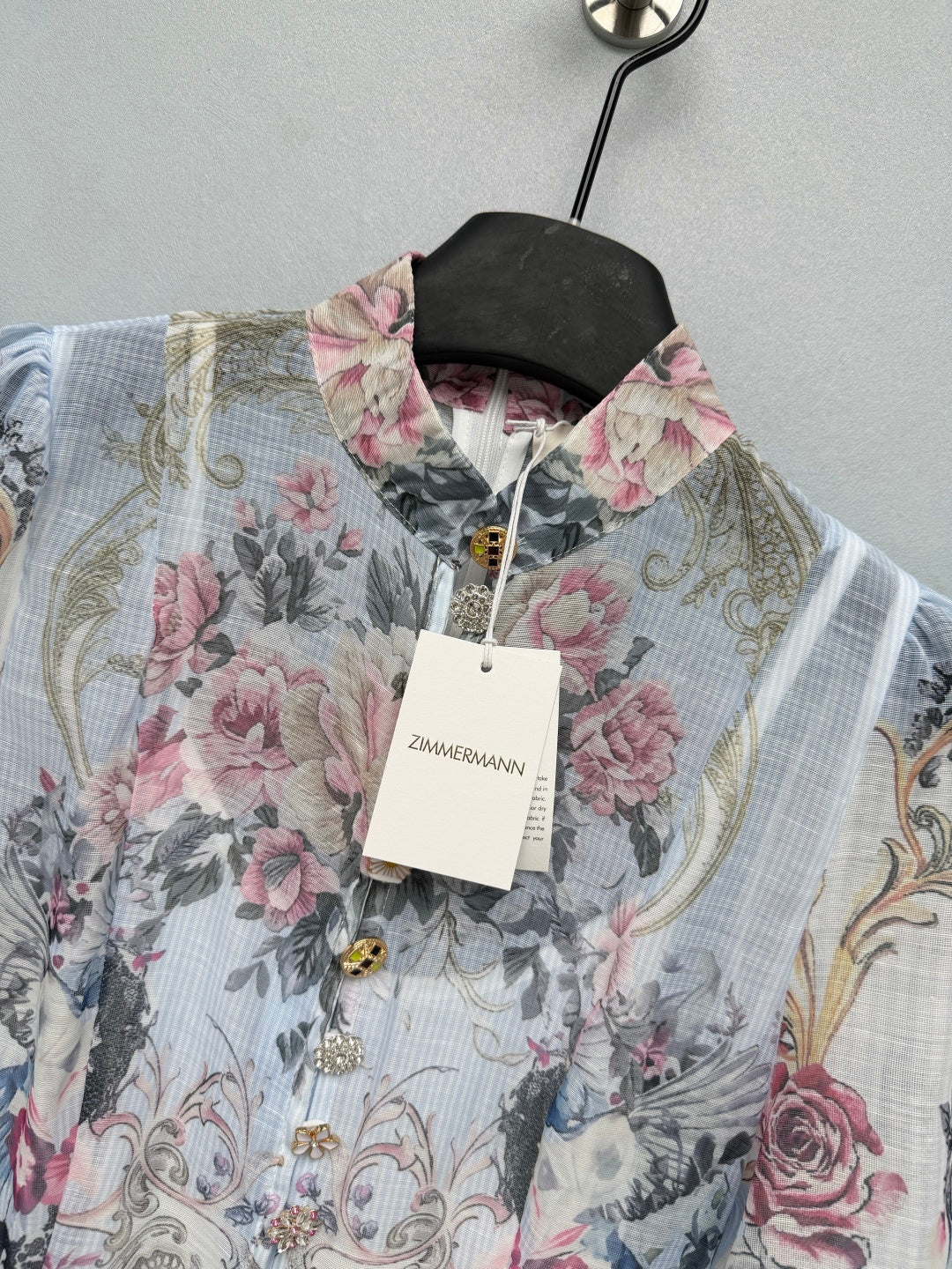 ZIMMERMANN 26 LONG SLEEVE FLORAL MINI DRESS STYLE 230