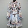 ZIMMERMANN 26 LONG SLEEVE FLORAL MINI DRESS STYLE 230