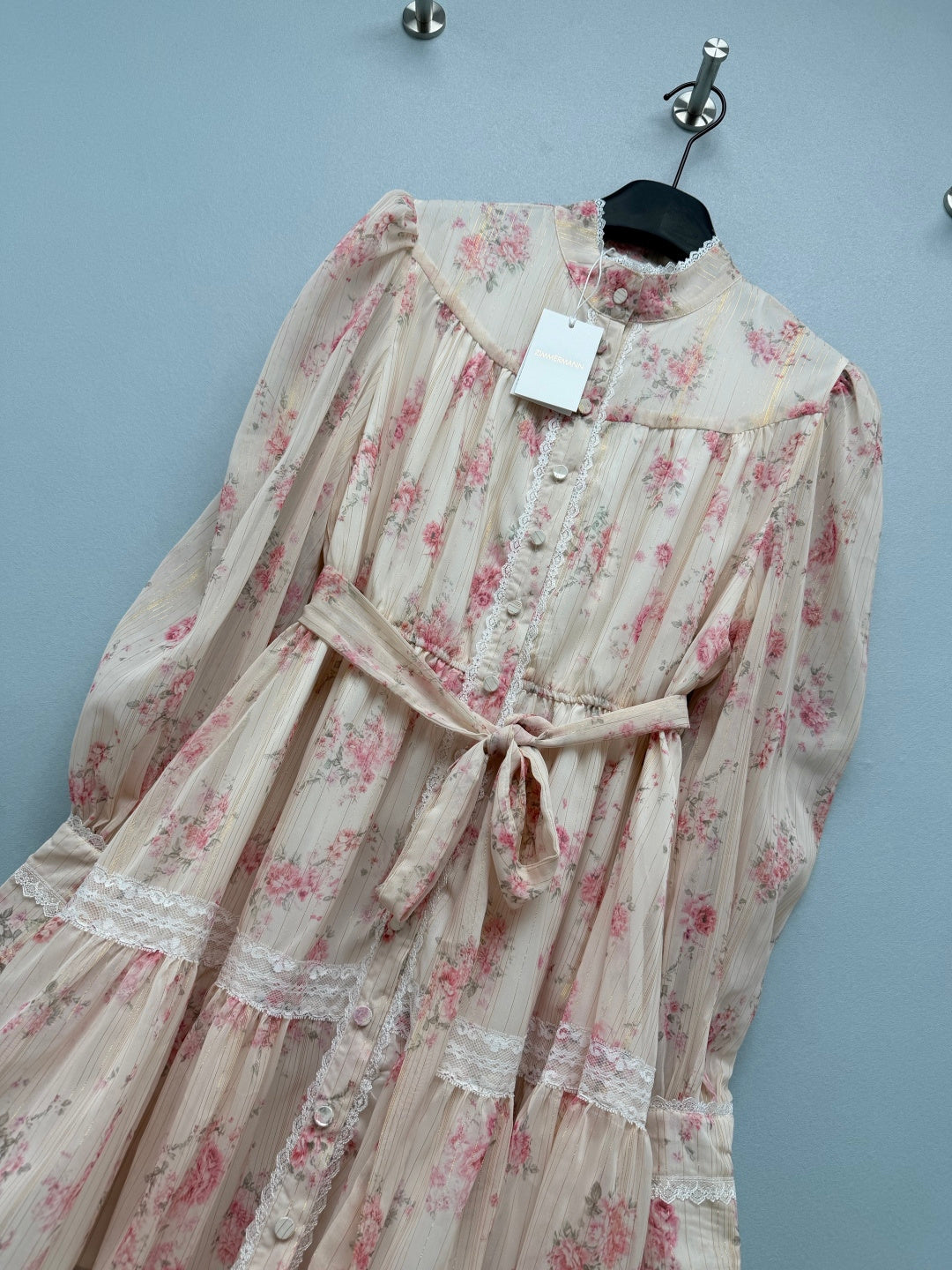 ZIMMERMANN 26 LONG SLEEVE FLORAL MINI DRESS STYLE 229