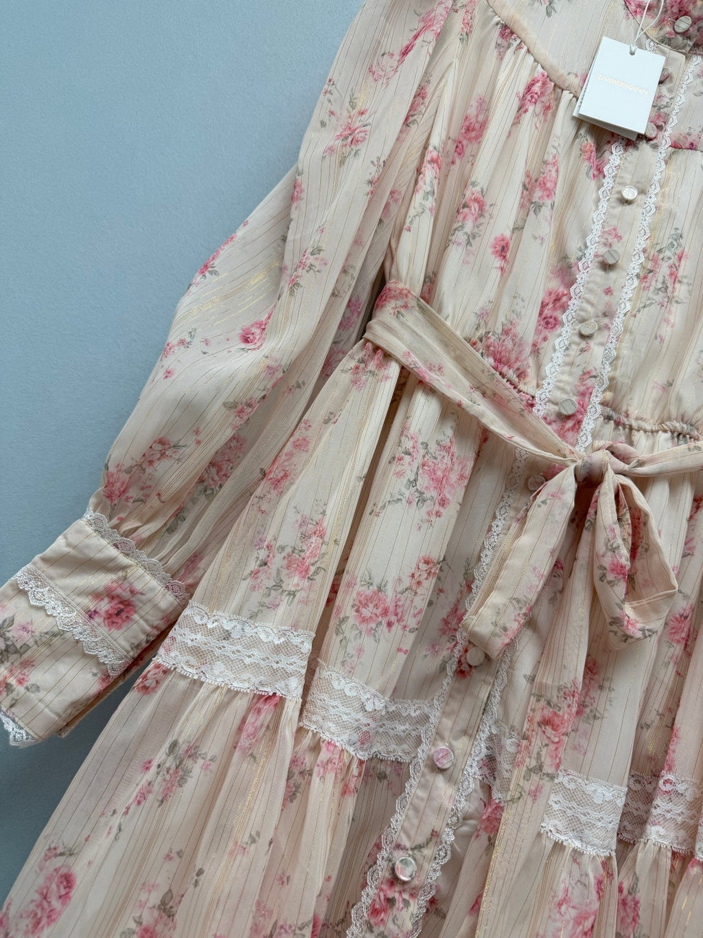 ZIMMERMANN 26 LONG SLEEVE FLORAL MINI DRESS STYLE 229