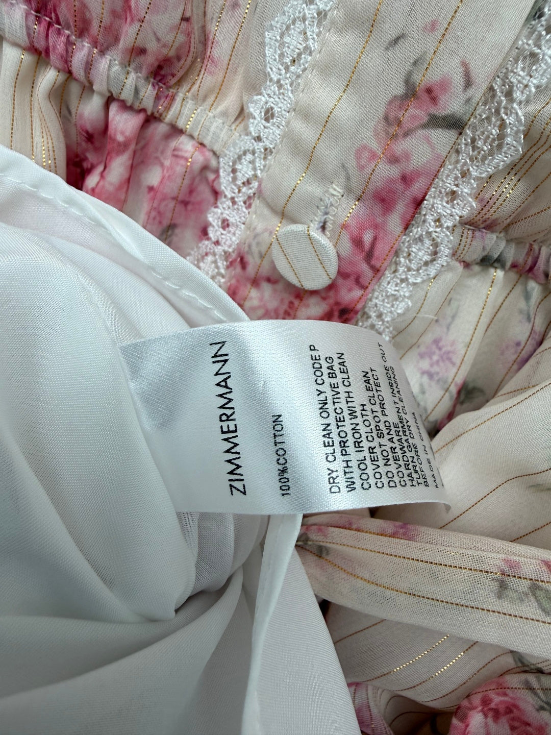 ZIMMERMANN 26 LONG SLEEVE FLORAL MINI DRESS STYLE 229