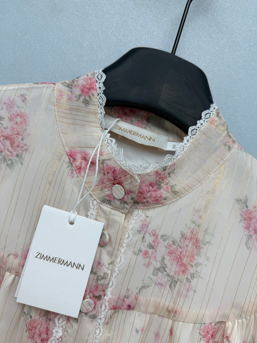 ZIMMERMANN 26 LONG SLEEVE FLORAL MINI DRESS STYLE 229
