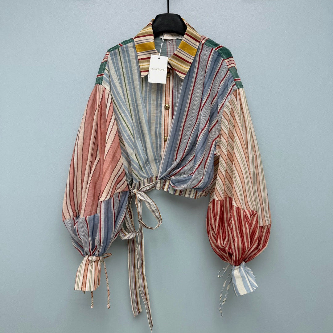 ZIMMERMANN 26 PUFF SLEEVE CROPPED SHIRT STYLE 225